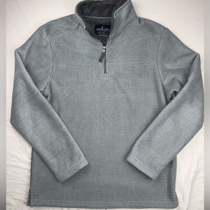 London Fog Men's Gray Quarter-Zip fleece Sweater size Large